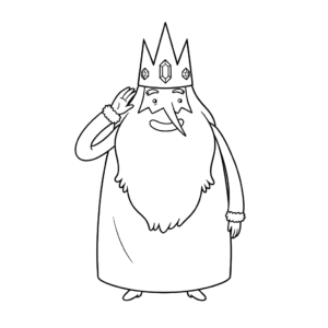 Hand To Ear Ice King, Cartoon, Adventure Time, Ice King, Cartoon character, Lineart