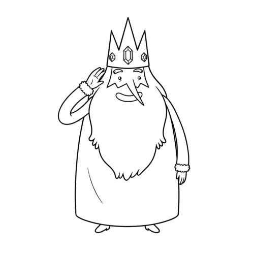 Hand To Ear Ice King, Cartoon, Adventure Time, Ice King, Cartoon character, Lineart