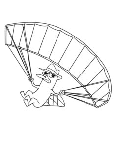 Hang Glider Outline, Cartoon, Perry_the_Platypus, normal, famous, US