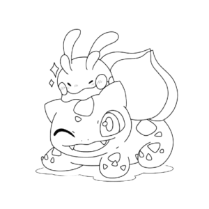 Happy Bulbasaur And Goomy, Cartoon, digital_pet, easy, JP, US
