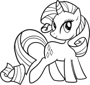 Happy Cute Pony, Cartoon, My_Little_Pony, Rarity, easy, famous