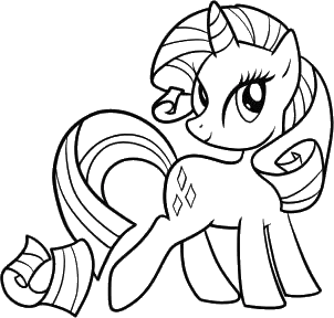 Happy Cute Pony, Cartoon, My_Little_Pony, Rarity, easy, famous