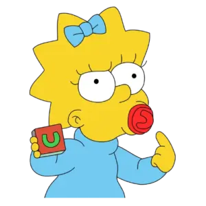 Holding Toy Block, Cartoon, The_Simpsons, Maggie_Simpson, easy, famous