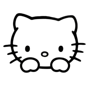 Kitty Basic Face, Cartoon, sanrio, hello_kitty, coloring_pages, no_color
