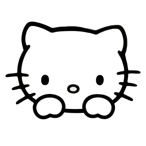 Kitty Basic Face, Cartoon, sanrio, hello_kitty, coloring_pages, no_color