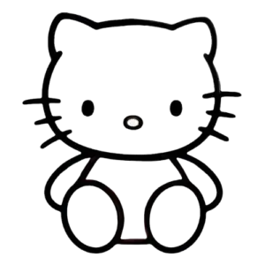 Kitty Basic Sit, Cartoon, Hello_Kitty, easy, famous, JP