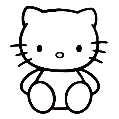 Kitty Basic Sit, Cartoon, Hello_Kitty, easy, famous, JP