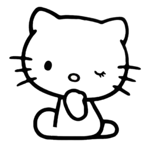 Kitty Basic Close Eye, Cartoon, Hello_Kitty, easy, famous, JP