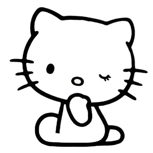 Kitty Basic Close Eye, Cartoon, Hello_Kitty, easy, famous, JP