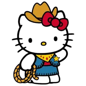 Kitty Color Cowboy, Cartoon, Hello_Kitty_Show, Hello_Kitty, easy, famous