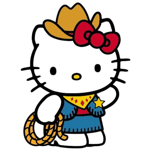 Kitty Color Cowboy, Cartoon, Hello_Kitty_Show, Hello_Kitty, easy, famous