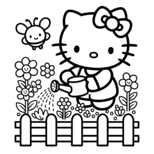 Kitty In The Garden, Cartoon, Hello_Kitty, easy, famous, JP