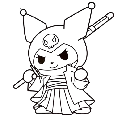 Kuromi Samurai, Cartoon, Hello_Kitty, Kuromi, normal, famous