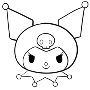 Kuromi Basic Face, Cartoon, Sanrio, Kuromi, easy, famous
