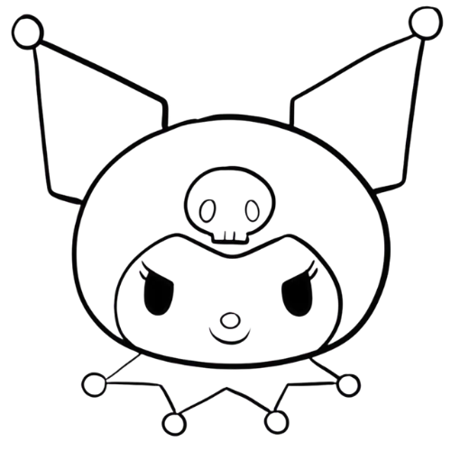 Kuromi Basic Face, Cartoon, Sanrio, Kuromi, easy, famous