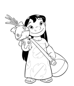 Lilo With Flowers, Cartoon, Lilo_and_Stitch, Lilo, easy, famous