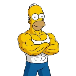 MUSCULAR BODY, Cartoon, The_Simpsons, Homer_Simpson, easy, famous
