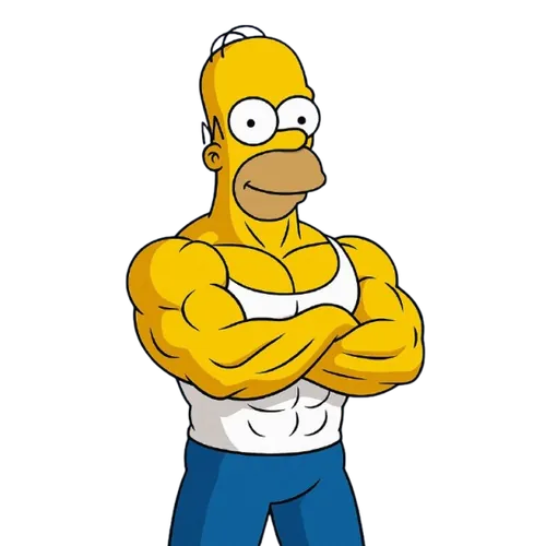 MUSCULAR BODY, Cartoon, The_Simpsons, Homer_Simpson, easy, famous