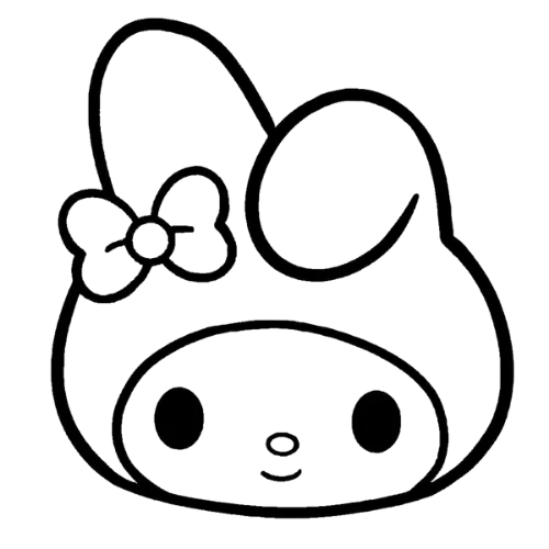 Melody Basic Face, Cartoon, My_Melody, easy, famous, JP
