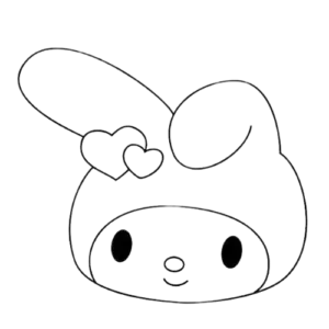 Melody Basic Face, Cartoon, My_Melody, easy, famous, JP