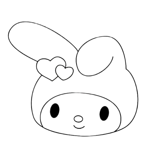 Melody Basic Face, Cartoon, My_Melody, easy, famous, JP