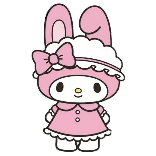 Pink Melody, Cartoon, Hello_Kitty, My_Melody, easy, famous