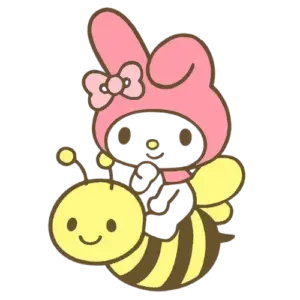 Melody Bee, Cartoon, sanrio, my_melody, coloring_pages, colored