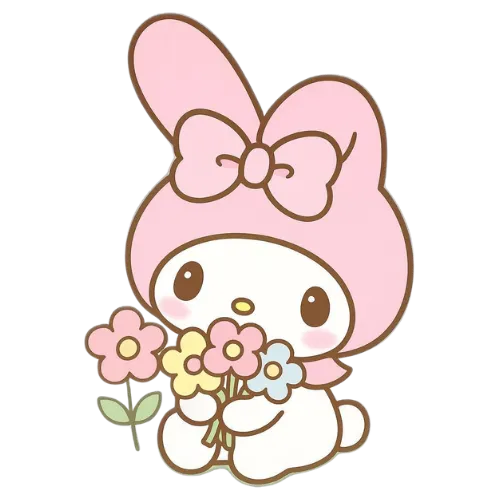 Melody Color Flower, Cartoon, Sanrio, My_Melody, easy, famous