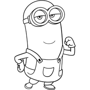 Minion John, Cartoon, Minion, cool, no color, easy