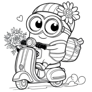 Minion Vespa, Cartoon, abstract_art, hard, US, IT