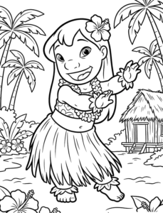 Moana And Pua, Cartoon, Lilo_and_Stitch, Lilo, easy, famous