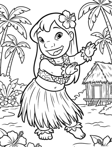 Moana And Pua, Cartoon, Lilo_and_Stitch, Lilo, easy, famous