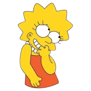 Nervous Biting Nails, Cartoon, The_Simpsons, Lisa_Simpson, easy, famous
