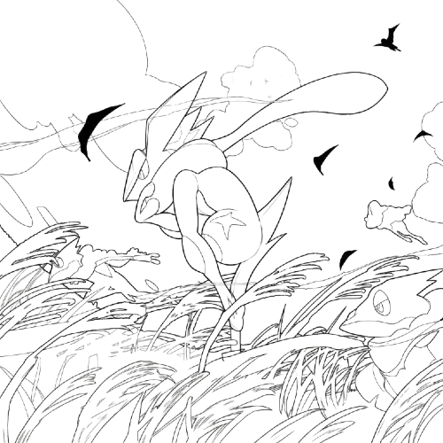 Nature Greninja, Cartoon, abstract_art, hard, US, FR