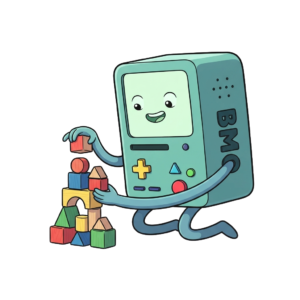Playing Blocks Bmo, Cartoon, Adventure_Time, BMO, easy, famous