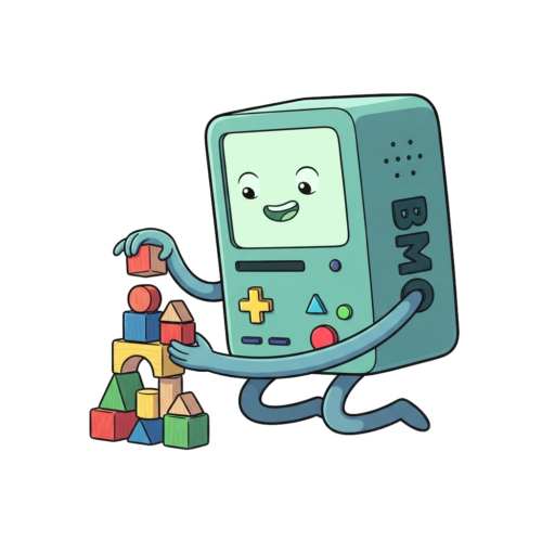 Playing Blocks Bmo, Cartoon, Adventure_Time, BMO, easy, famous