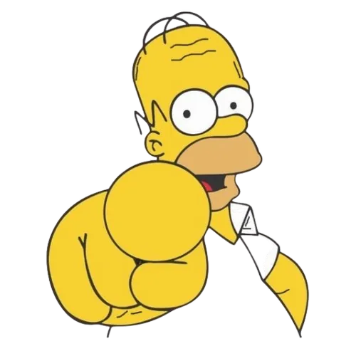 POINTING FINGER, Cartoon, The_Simpsons, Homer_Simpson, easy, famous