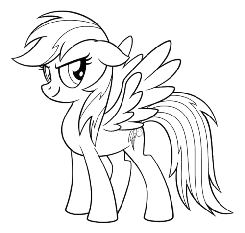 Pegasus Line Art, Cartoon, My_Little_Pony, Rainbow_Dash, normal, famous