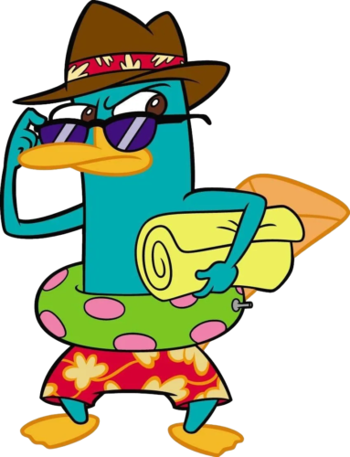 Perry With Gadget, Cartoon, Phineas_and_Ferb, Perry_the_Platypus, easy, famous