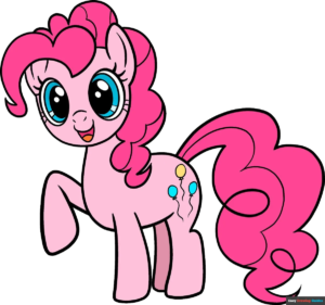 Pink Pony Standing, Cartoon, My_Little_Pony, Pinkie_Pie, easy, famous