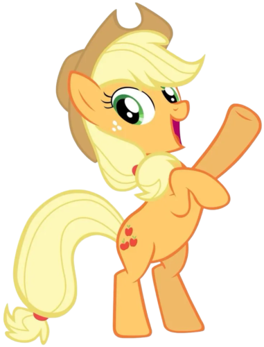 Pony Holding Stick, Cartoon, My_Little_Pony, Applejack, easy, famous