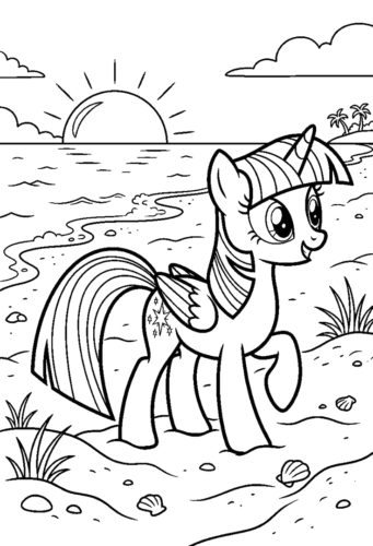 Pony Landscape Coloring, Cartoon, My_Little_Pony, Twilight_Sparkle, normal, famous