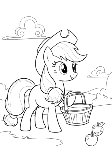 Pony With Gift Box, Cartoon, My_Little_Pony, unknown, easy, famous