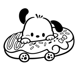 Puppy Driving Car, Cartoon, character, unknown_character, easy, JP