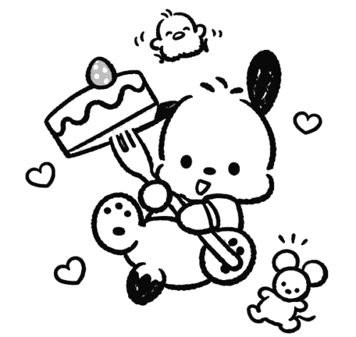 Puppy With Cake, Cartoon, cute_character, easy, JP, KR