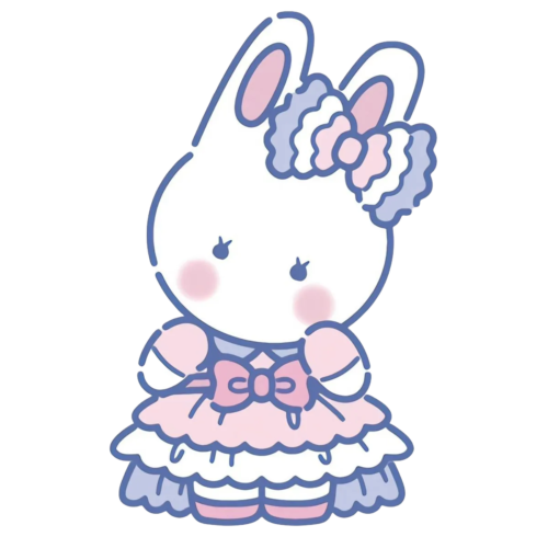 Purple Bunny Portrait, Cartoon, character, unknown_character, easy, JP