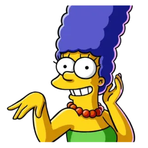Raised Hand Gesture, Cartoon, The_Simpsons, Marge_Simpson, easy, famous