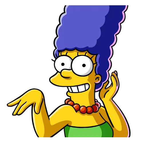 Raised Hand Gesture, Cartoon, The_Simpsons, Marge_Simpson, easy, famous