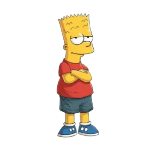 RED SHIRT STAND, Cartoon, The_Simpsons, Bart_Simpson, normal, famous