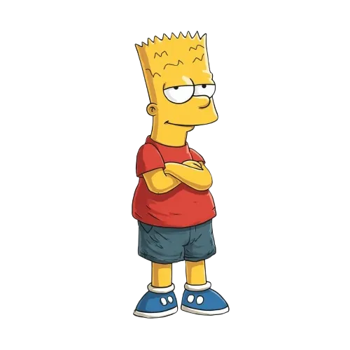 RED SHIRT STAND, Cartoon, The_Simpsons, Bart_Simpson, normal, famous